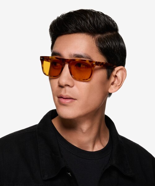 Poolside Shiny Tortoise AcetateSunglass Frames for Men from EyeBuyDirect