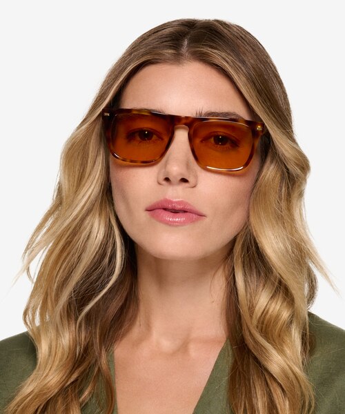 Poolside Shiny Tortoise AcetateSunglass Frames for Women from EyeBuyDirect