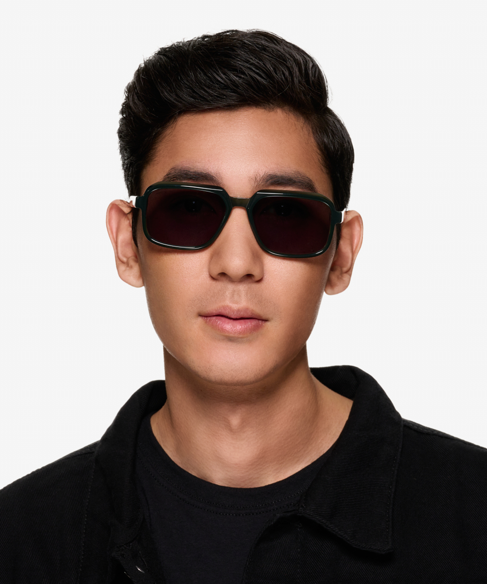 Social Square Green Frame Prescription Sunglasses Eyebuydirect Canada