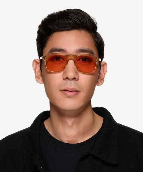 Tropical Translusant Beige AcetateSunglass Frames for Men from EyeBuyDirect