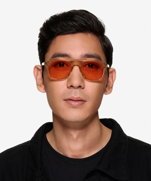 Tropical Translusant Beige AcetateSunglass Frames for Men from EyeBuyDirect