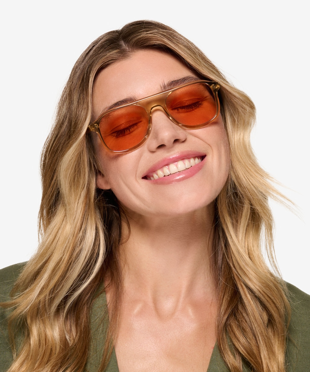 Beige frame sunglasses hotsell