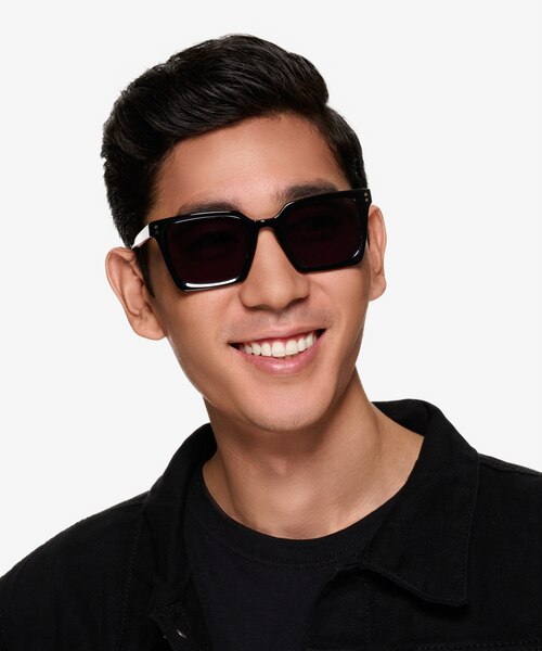 Cabana Solid Black AcetateSunglass Frames for Men from EyeBuyDirect