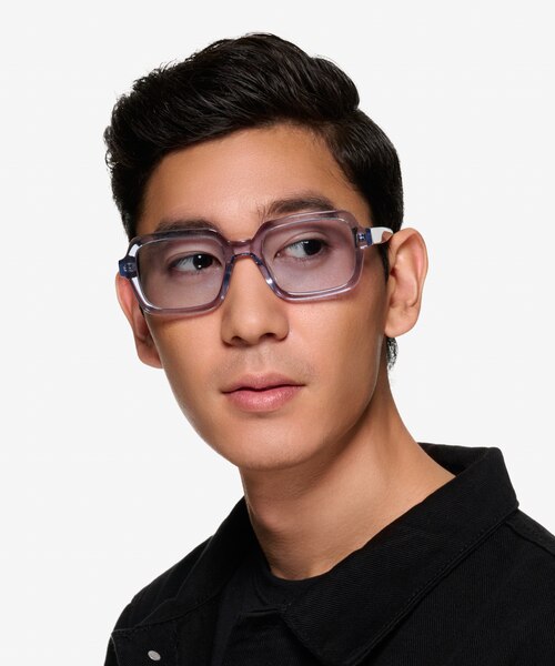 Resort Clear Blue AcetateSunglass Frames for Men from EyeBuyDirect