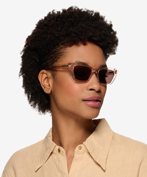 Natalie Crystal Nude AcetateSunglass Frames for Women from EyeBuyDirect