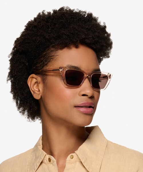Natalie Crystal Nude AcetateSunglass Frames for Women from EyeBuyDirect