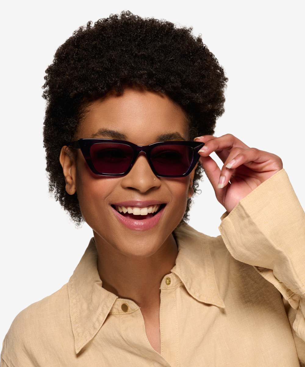 Natalie Cat Eye Purple Frame Sunglasses For Women Eyebuydirect