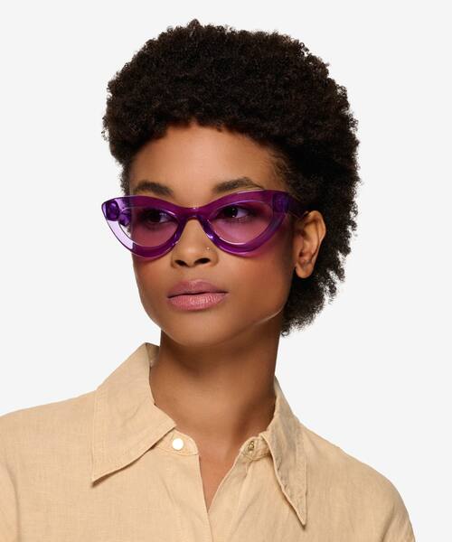 Crystal Purple Francesca -  Acetate Sunglasses