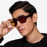 Modernist Black AcetateSunglass Frames for Men from EyeBuyDirect