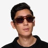 Modernist Gradient Brown Crystal AcetateSunglass Frames for Men from EyeBuyDirect