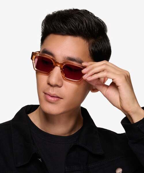 Pomade Translusant Peach AcetateSunglass Frames for Men from EyeBuyDirect