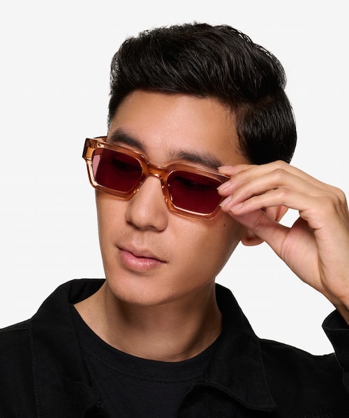 Pomade Translusant Peach AcetateSunglass Frames for Men from EyeBuyDirect