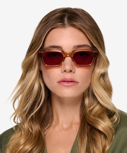 Translusant Peach Pomade -  Acetate Sunglasses