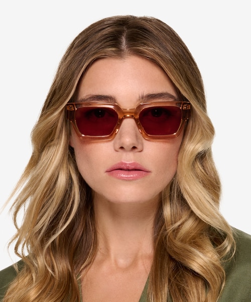 Pomade Translusant Peach AcetateSunglass Frames for Women from EyeBuyDirect