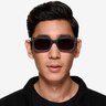 Golden Matte Gray AcetateSunglass Frames for Men from EyeBuyDirect