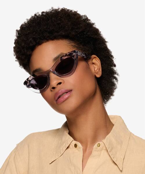 Ivory Tortoise Clear Francesca -  Acetate Sunglasses