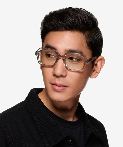 Resort Matte Gray Smoke AcetateSunglass Frames for Men from EyeBuyDirect