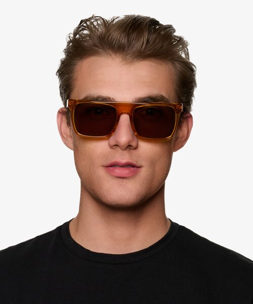 Matz Clear Brown AcetateSunglass Frames for Men from EyeBuyDirect