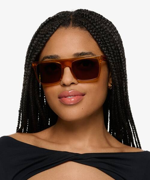 Clear Brown Matz -  Acétate Sunglasses