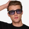 Skya Bilayer Black Blue AcetateSunglass Frames for Men from EyeBuyDirect