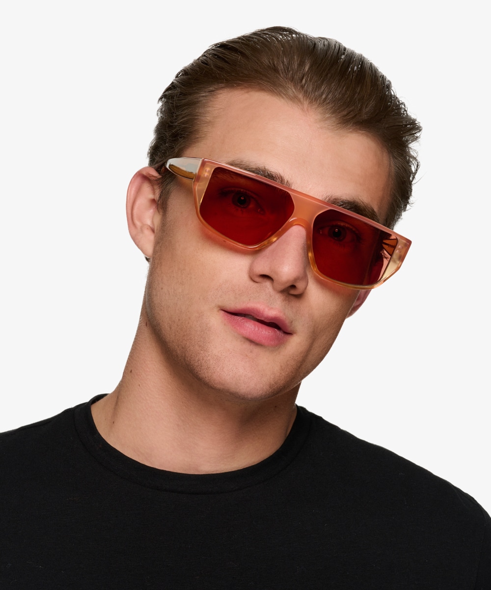 Orange aviator sunglasses best sale