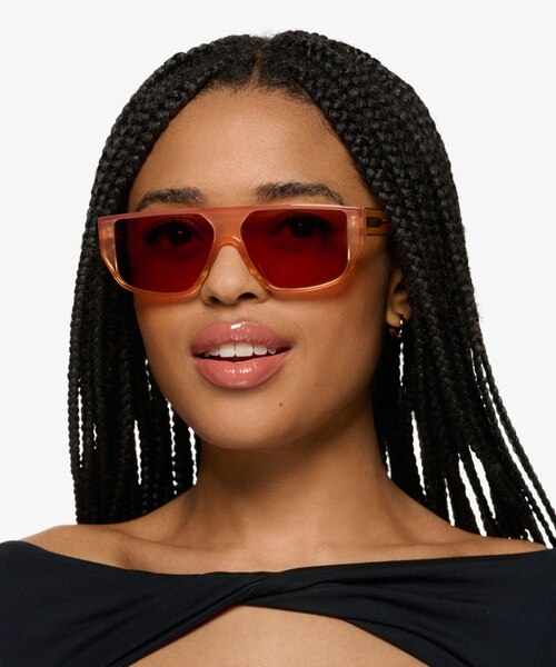 Lina Gradient Orange AcetateSunglass Frames for Women from EyeBuyDirect