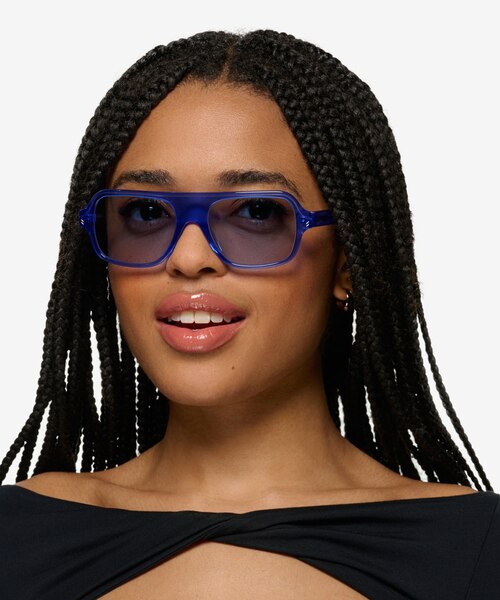 Felix Crystal Blue AcetateSunglass Frames for Women from EyeBuyDirect