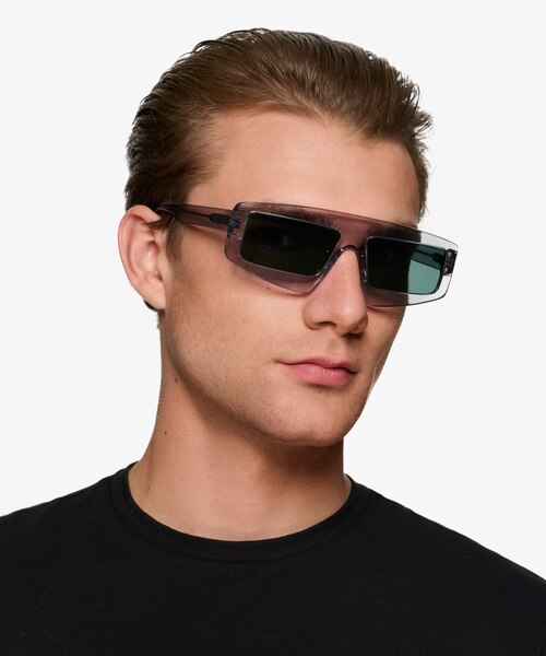 Hanna Clear Gray AcetateSunglass Frames for Men from EyeBuyDirect