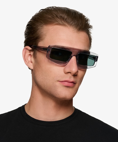 Hanna Clear Gray AcetateSunglass Frames for Men from EyeBuyDirect