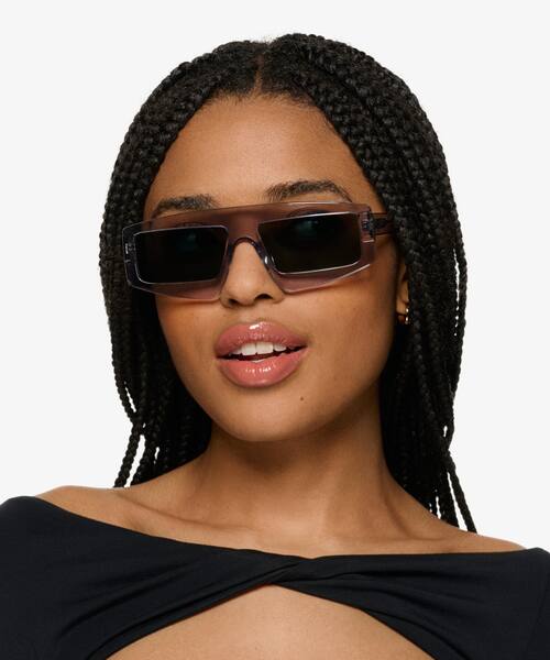 Clear Gray Hanna -  Acetate Sunglasses