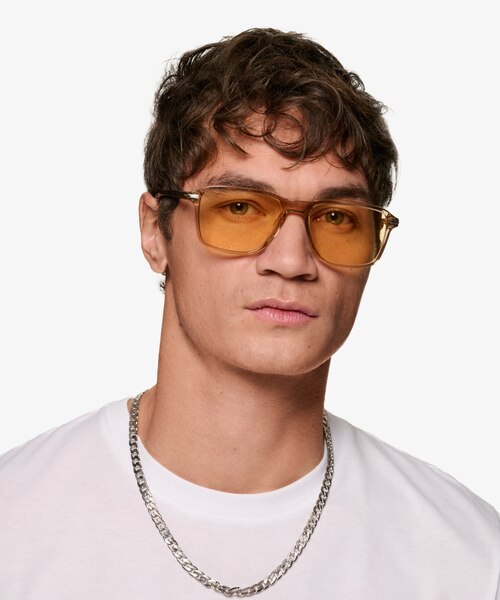 Ganzert Crystal Brown AcetateSunglass Frames for Men from EyeBuyDirect