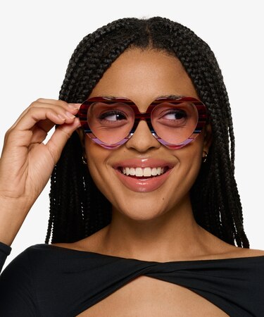 Purple Striped Euphoria -  Acetate Sunglasses