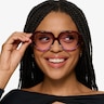 Euphoria Purple Striped AcetateSunglass Frames for Women from EyeBuyDirect
