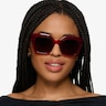 Sprout Crystal Red PlasticSunglass Frames for Women from EyeBuyDirect
