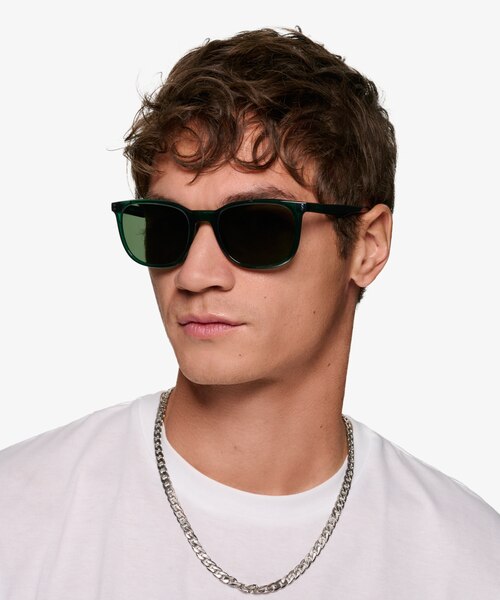Airglow Crystal Green Eco-friendlySunglass Frames for Men from EyeBuyDirect