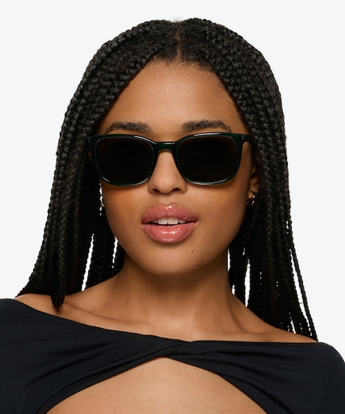 Airglow Crystal Green PlasticSunglass Frames for Women from EyeBuyDirect