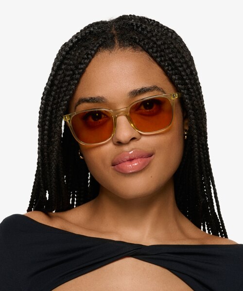 Airglow Crystal Yellow PlasticSunglass Frames for Women from EyeBuyDirect