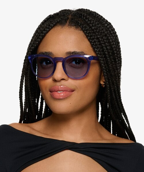 Spoondrift Crystal Blue Eco-friendlySunglass Frames for Women from EyeBuyDirect