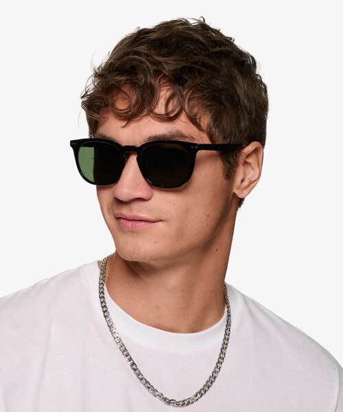 Moonglade Shinny Black Eco-friendlySunglass Frames for Men from EyeBuyDirect