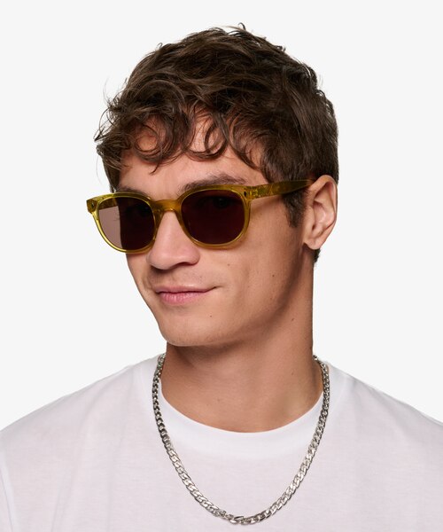 Seabright Crsytal Yellow PlasticSunglass Frames for Men from EyeBuyDirect