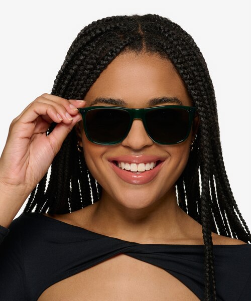 Rainfall Crystal Green Eco-friendlySunglass Frames for Women from EyeBuyDirect