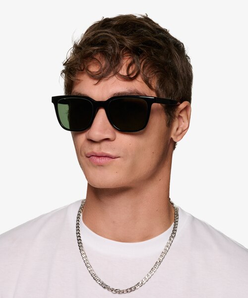 Coastline Shinny Black PlasticSunglass Frames for Men from EyeBuyDirect