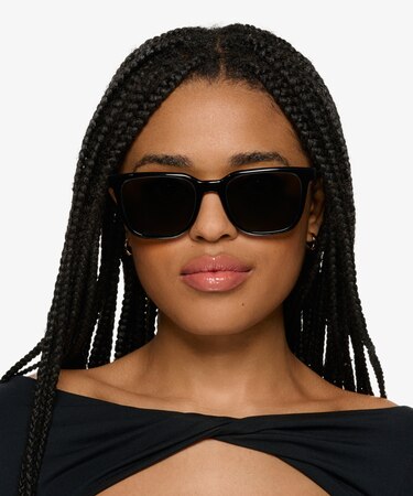 Shinny Black Coastline -  Plastic Sunglasses