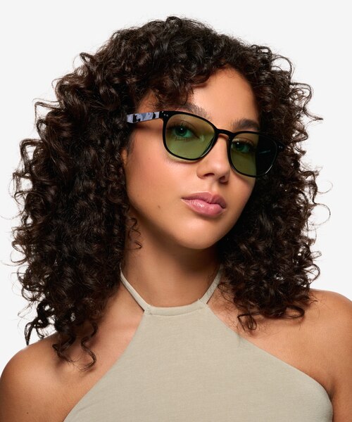 Graffiti Black Gray Camouflage AcetateSunglass Frames for Women from EyeBuyDirect