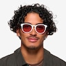 Stucco Solid White AcetateSunglass Frames for Men from EyeBuyDirect