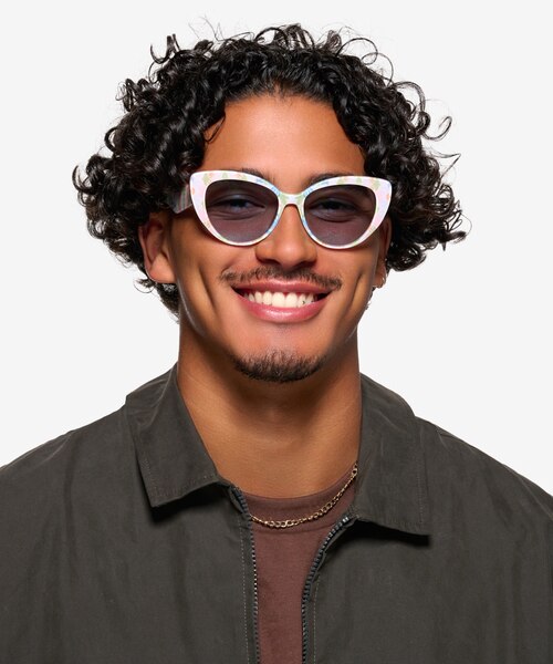 Gallery Floral Milky Nude AcetateSunglass Frames for Men from EyeBuyDirect