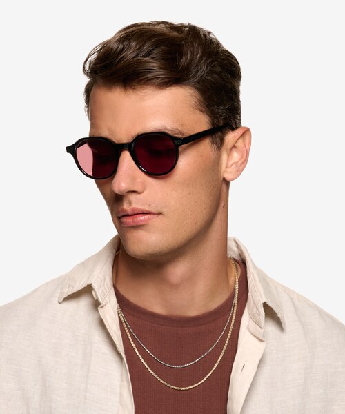 Beaux Black AcetateSunglass Frames for Men from EyeBuyDirect
