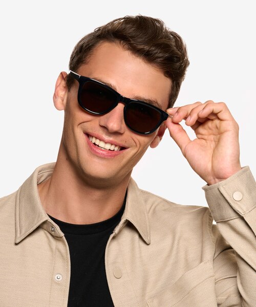 Frasier Shiny Black Eco-friendlySunglass Frames for Men from EyeBuyDirect