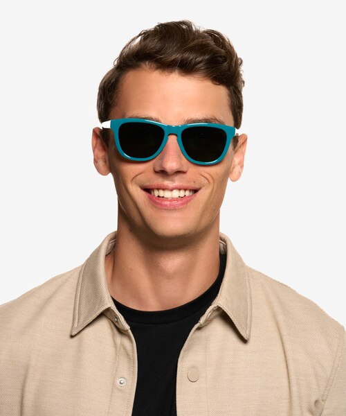 Frasier Shiny Solid Green Eco-friendlySunglass Frames for Men from EyeBuyDirect
