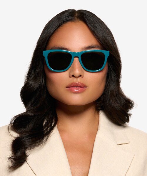 Frasier Shiny Solid Green Eco-friendlySunglass Frames for Women from EyeBuyDirect